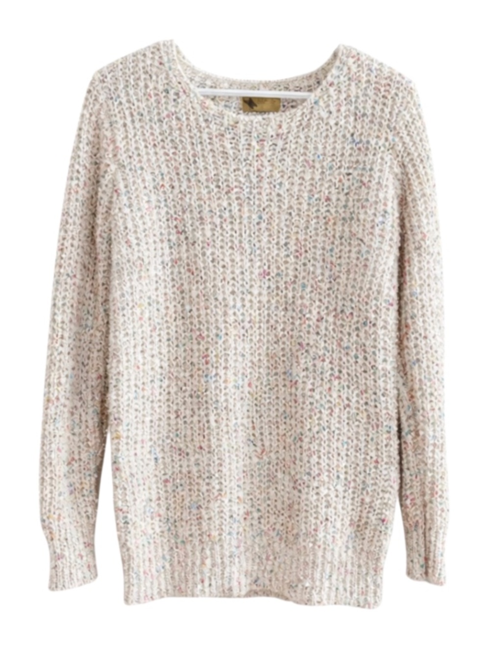 Katsumi Cream Rainbow Confetti Crewneck Sweater – Size Medium EUC